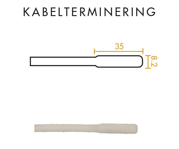 Värmekabel, 50w/m mitt-termostat för utedelen terminering